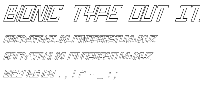 Bionic Type Out Italic font